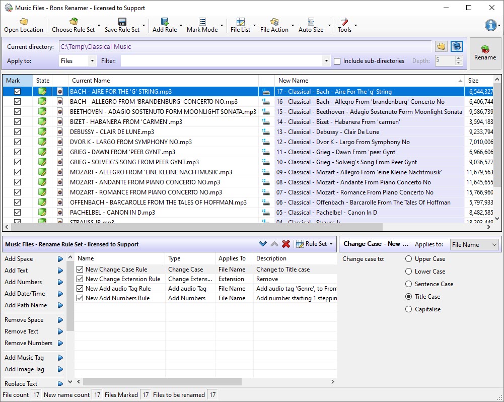 Rons Renamer - Batch File Renamer screenshot
